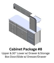 Cabinet Package #8 - Straight upper & 30" Lower & Storage Box Door/Slide, With Dresser/Drawers